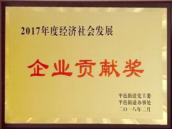 2017年度经济社会发展企业贡献奖 